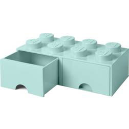 Room Copenhagen Lego Storage Brick with Drawer 8 Stud Aqua Blue