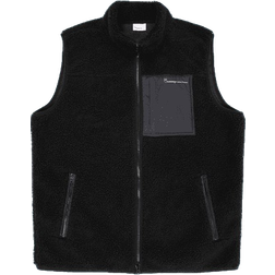 Knowledge Cotton Apparel Teddy Fleece Vest - Black Jet