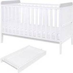Tutti Bambini Rio Cot Bed with Cot Top Changer & Mattress White/Dove Grey 29.5x56.8"