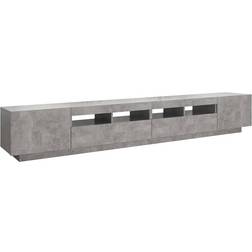 vidaXL Engineered Wood Concrete Grey TV-bord 260x40cm