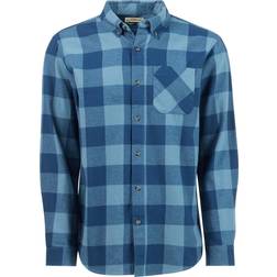 Magellan Outdoors Canyon Creek Long Sleeve Flannel Shirt - Moonlit Ocean/Aegean Blue Buffalo