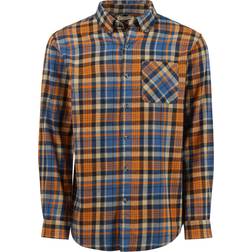 Magellan Outdoors Canyon Creek Long Sleeve Flannel Shirt - Pumpkin Spice/Dark Denim Plaid