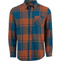Magellan Outdoors Canyon Creek Long Sleeve Flannel Shirt - Mocha Bisque/Legion Blue Check