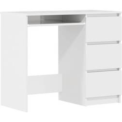 vidaXL Engineered Wood High Gloss White Skrivebord 45x90cm