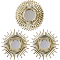 BONNYCO Pack of 3 Gold Wall Mirror 25cm