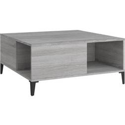 vidaXL Engineered Wood Grey Sonoma Couchtisch 80x80cm