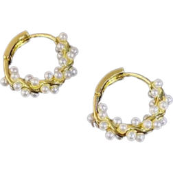 Shein 1 pair (2 pieces) Korean fresh & sweet fashion faux pearl earrings, elegant design faux pearl earrings for women, autumn/winter