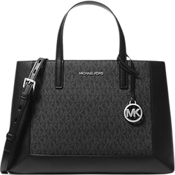 Michael Kors Sallie Medium Signature Logo Satchel - Black