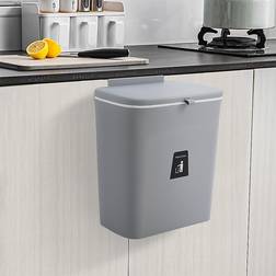 Living and Home Grey Door Hanging Kitchen Bin 9 L