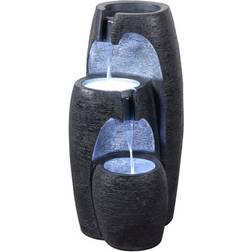 Teamson Home 3-Tier Cascading Urn Water Fountain Black