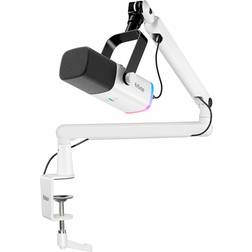 Fifine TAM8 Dynamisk Mikrofon med Mikrofonarm - Vit