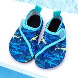 Shein Kids Outdoor Beach Shoes Blue Shark Print - Blue