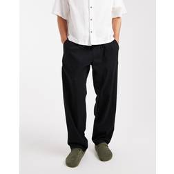Jack & Jones Loose Fit Linen Mix Trouser Black