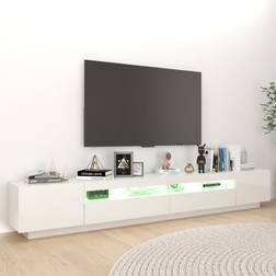 vidaXL Engineered Wood High Gloss White TV-bänk 260x40cm