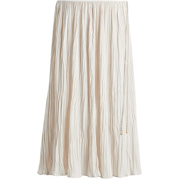 H&M Crinkled Twill Skirt - Light Beige