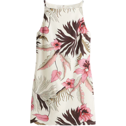 H&M Linen Blend Strappy Dress - White/Floral
