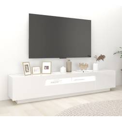vidaXL LED Lights High Gloss White TV-bänk 200x40cm