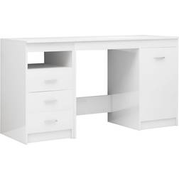 vidaXL 3054786 High Gloss White Skrivebord 50x140cm 2stk