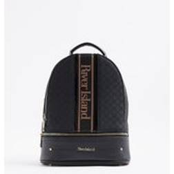 River Island Womens Black Webbing Logo Front Backpack