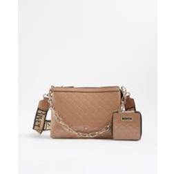 River Island Womens Beige Patent Chain Cross Body Bag