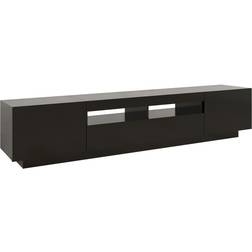 vidaXL LED Lights Black TV Bench 200x40cm