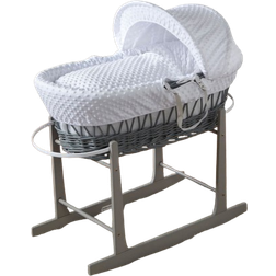 For Your Little One Wicker Baby Moses Basket with Stand White 19.3x32.7"