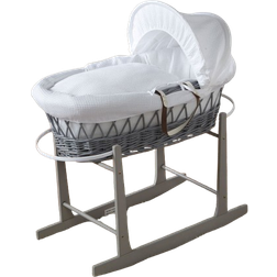 For Your Little One Wicker Baby Moses Basket with Stand White 19.3x32.7"