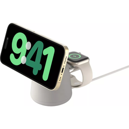 Belkin BoostCharge Pro 2-in-1 Wireless Charging Dock with MagSafe 15W Sand
