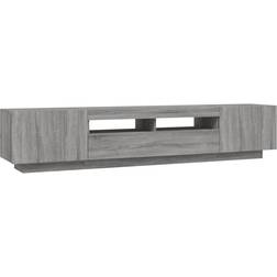 vidaXL LED Lights Grey Sonoma TV Bench 100x40cm 2pcs