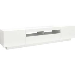 vidaXL LED Lights White TV Bench 200x40cm