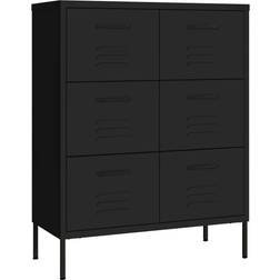 vidaXL Drawer Black Storage Cabinet 80x101.5cm