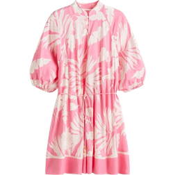 H&M Tie Belt Dress - Pink/Patterned