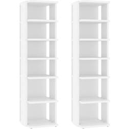 vidaXL 808486 White Skoställ 27.5x102cm 2st