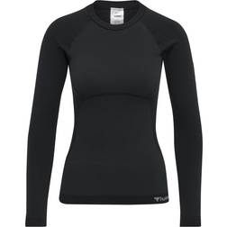Hummel Women Clea Seamless Tight T-shirt L/S - Black Melange