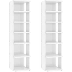vidaXL 808500 High Gloss White Shoe Rack 27.5x102cm 2pcs