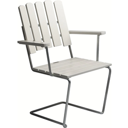 Grythyttan A2 - White Lacquered Oak with Hot-Dip Galvanized Frame Garden Dining Chair
