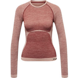 Hummel Women Clea Seamless Tight T-shirt L/S - Withered Rose/Rose Tan Melange