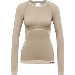Hummel Women Clea Seamless Tight T-shirt L/S - Chateau Gray/Driftwood Melange