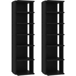 vidaXL 808488 Black Skoställ 27.5x102cm 2st