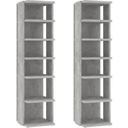 vidaXL 808494 Concrete Grey Shoe Rack 27.5x102cm 2pcs