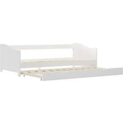 vidaXL Pull Out White Sofa 205cm 3 Seater