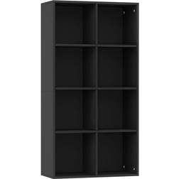 vidaXL Wood Black Book Shelf 130cm
