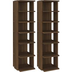 vidaXL 815977 Brown Oak Shoe Rack 27.5x102cm 2pcs