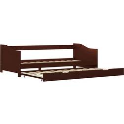 vidaXL Pull Out Dark Brown Soffa 205cm 3-sits