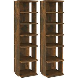 vidaXL 815973 Smoked Oak Skostativ 27.5x102cm 2stk