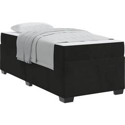 vidaXL Sengeramme Med Madras Andet Sort 100 x 200 cm Fløjl Rammeseng