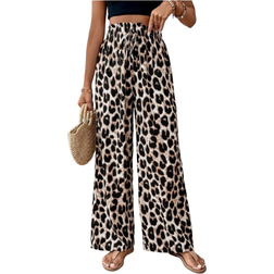 Shein Calvaya Women's Leopard Print Wide Leg Pants