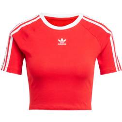 adidas Women 3-Stripes Baby T-shirt - Better Scarlet/White