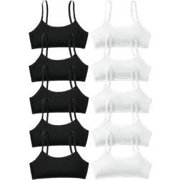 Shein 10pcs/Set Tween Girls Minimalist Comfortable Soft Skin-Friendly Children Students Growing Camisole Bras
