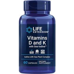 Life Extension Vitamins D and K with Sea-Iodine 60 Stk.